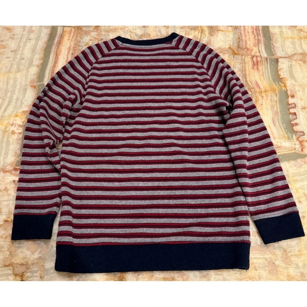 Mountain Hardwear Mens Pullover Sweater‎ Maroon Striped Crew Neck Outdoor Medium